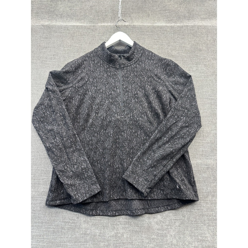 Spyder Active‎ Top Womens 2XL Black Marble Stretch Mock Neck 1/4 Zip Athletic
